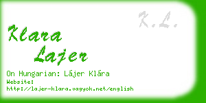 klara lajer business card